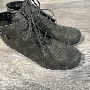 Maurices Dark Gray Lace-Up Ankle Booties